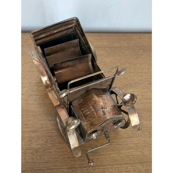 Vintage Copper Tin Metal Car Retro Music Box Sankyo Hong Kong "King Of The Road" - Picture 5 of 12